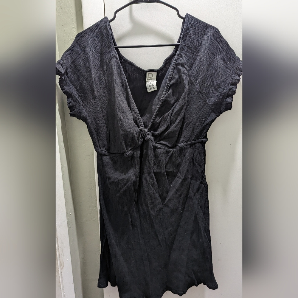 Roman's Swim Black Coverup one piece dress size Large Beach